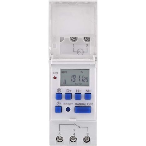 Minuterie programmable numérique Affichage LCD Interrupteur horaire programmable hebdomadaire Relais temporisé 16on & 16off minuterie(12V)