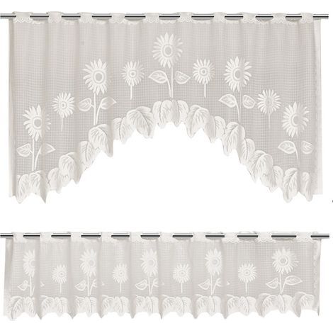 Rideaux demi-transparents en dentelle, 2-Demi-curta tournesol (1/2)
