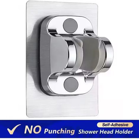 (Support argenté) Nouveau pommeau de douche doré en acier inoxydable 304 à haute pression et à grand débit, avec douchette et accessoires de salle de bain (1/5)