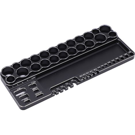 Werkzeugaufbewahrungsständer aus Aluminiumlegierung für RC-Modellbau, Organizer-Set mit Schraubendreher, Schere und Befestigungslöchern – Schwarz (1/5)