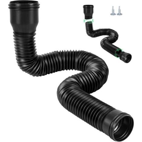 1pcs Extensions de Tuyau de Descente de Gouttière, Rallonge de Tuyau de Drainage d'eau de Pluie de 47 à 150 cm, Connecteur De Vidange Bec Gouttière Extensible Rétractables Flexibles, Noir (1/4)