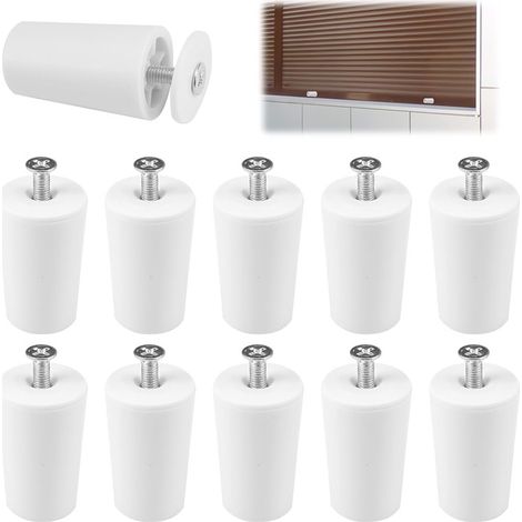 Butées pour stores enrouleurs, jeu de 8 pièces, 40 mm, avec vis, blanches, butées, protection complète pour stores enrouleurs.