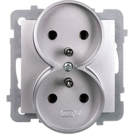 AS Doppelsteckdose mit/ohne Silber GP-2GRZ/m/18