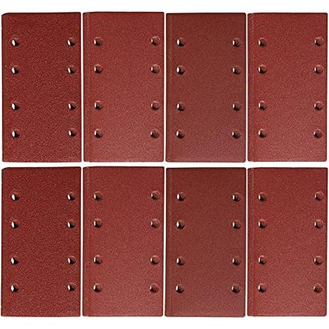 Set 48 Papiers Verre 93x185 mm, 40-400 Grain, 8 Trous, Ponceuse Vibrante, Bois, Métal, Accessoire, Aluminium (1/5)