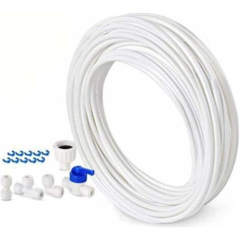 Tuyau d'alimentation en eau 10 m – Kit de connexion pour réfrigérateur double porte – 6,3 mm LDPE – Installation sans outils (1/5)