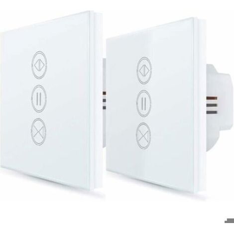 2x Interrupteur Volet Roulant Connecté, Ouverture Réglable, Commutateur Rideau Stores WiFi, Compatible avec Alexa Google Home pour