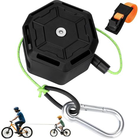 Barre Traction Velo Enfant 2.3M, Corde de Remorquage de Vélo Rétractable, Corde de Traction pour Enfants, Remorquage Accessoires Capacité de Charge 130kg pour Vélos, VTT (1/5)