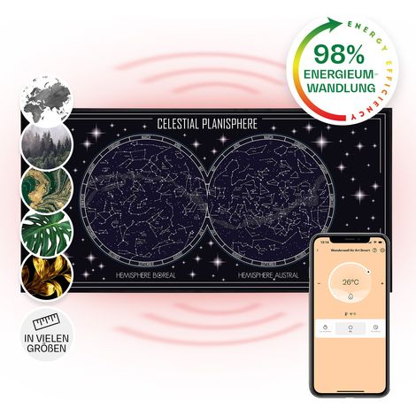 Klarstein Air Art Smart Chauffage Infrarouge, 700W Radiateur Electrique pour Maison, Contrôle via l'Application IoT/WiFi, Détection de Fenêtre Ouverte, Chauffage Mural, Thermostat, Econome, Sans CO2