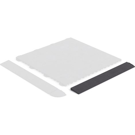 Rampe noire pour dalle épaisseur 8 mm Rampe clipsable à dimensions 38,5 x 5,5 cm Rampe résistante et simple à poser pour extérieur