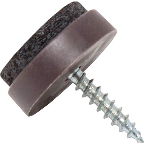 Adsamm® / 100 x feltrini con vite / marrone / Ø 20 mm / tondi / scivoli in plastica con vite e base in feltro / piedini protettivi per mobili Adsamm® Quality (1/4)
