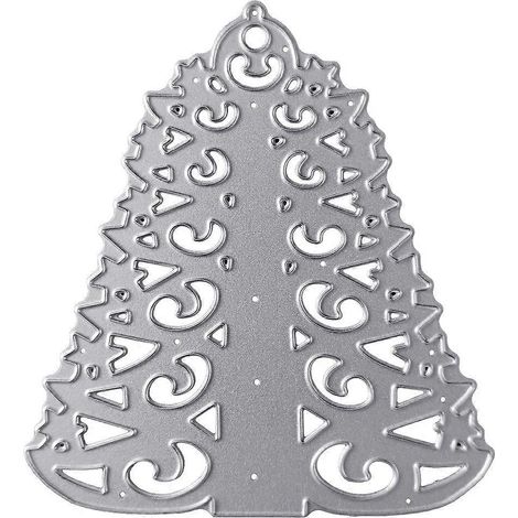 Stanzschablone für Weihnachtsbäume aus Metall, ideal zum Basteln von Scrapbooking-Alben, Papierkarten und zum Prägen von Dekorationen.