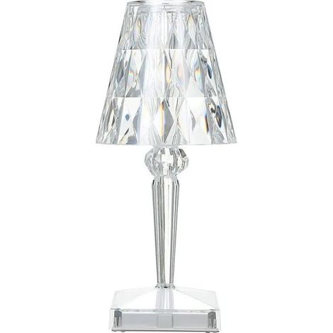 Lampe De Table En Cristal De Diamant, Lampe De Chevet De Chambre En Cristal Rechargeable Par Usb, Temperature/Luminosite Reglables, type tactile (1/5)