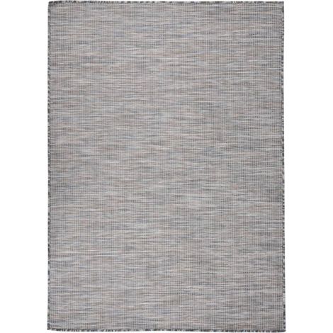 Tapis à tissage plat d'extérieur 200x280 Marron et noir (1/5)
