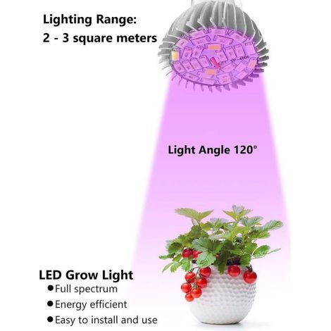 10W 28LED Ampoule Lampe de Croissance Eclairage Plein Spectre Avec 7 Longueur d'Onde Horticulture Ampoule AC 85-265V pour des Plantes,des Fleurs et des Légumes Intérieur/ Serre/ Jardin E27 (1/4)
