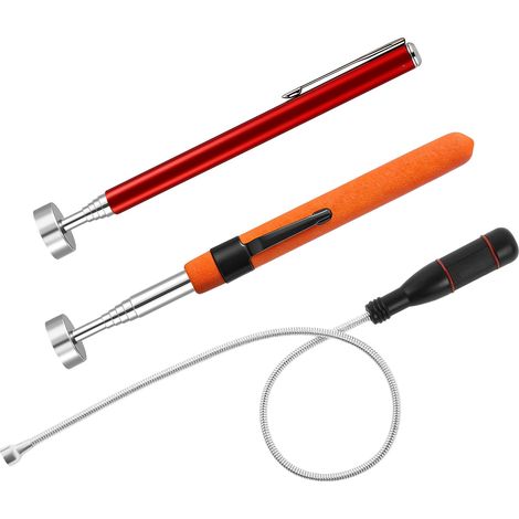 Outil Magnétiques Télescopiques, 3 Pcs Outil de Ramassage Aimanté Télescopable, Flexible et Portable Tige Aimantée, pour Ramasser de Petites Pièces, Objets Métalliques (5 LB 8LB) (1/5)