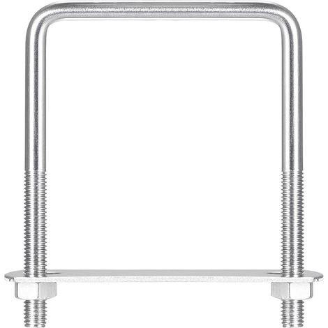 Carré U-Boulons, 2 Ensembles 77mm(3.03") Interne Largeur 110mm Longueur M8 304 Inox Acier U Pince Boulon avec Écrous et Plates, pour Remorque Bateau (1/5)