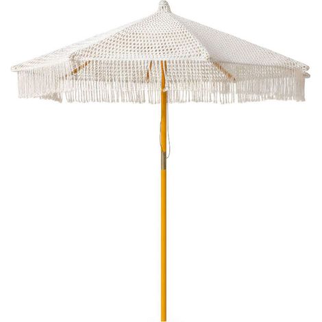 Parasol Macramé en polycoton avec toile occultant amovible Ø250 cm - Jardiline (1/4)