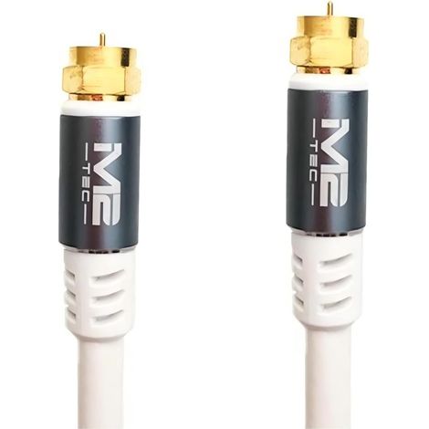 Cable Coaxial Alta Velocidad M2 TEC, 1M Contatos Dourados - Branco (1/2)
