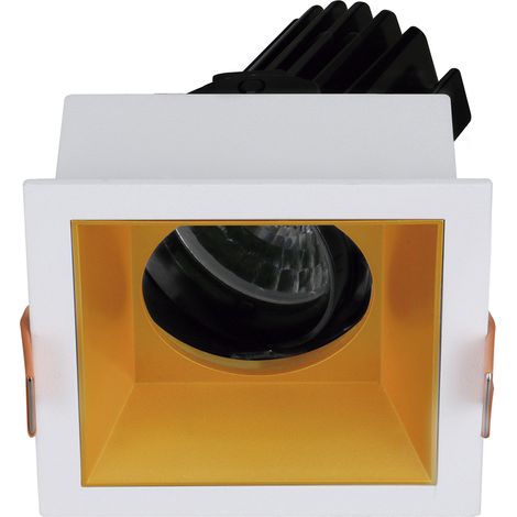 Empotrable techo tilt VIP2 Square Round LED COB 4.70W 650lm(502lm) CRI90 2700K 38º Blanco Oro