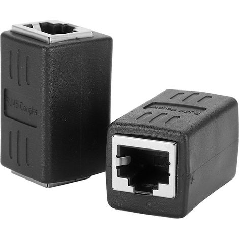 2 Pièces Connecteur RJ45 Femelle à Femelle pour Câbles Cat7, Cat6, Cat5e - Coupleur Intégré (1/5)