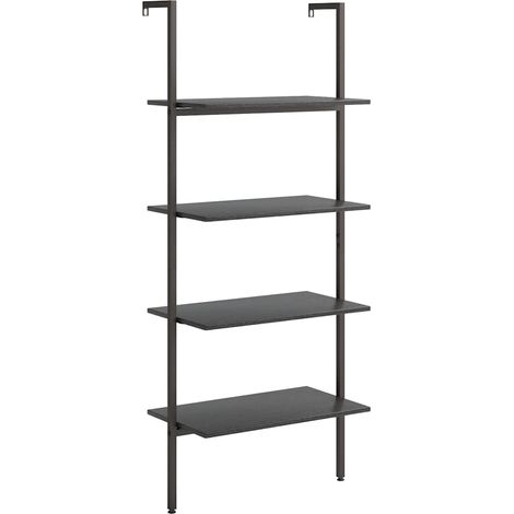 Estantería inclinada de 4 baldas negro 64x35x152,5 cm vidaXL (1/5)