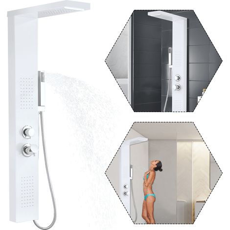 AUFUN Colonne de douche en acier inoxydable avec douche à effet pluie (1/5)