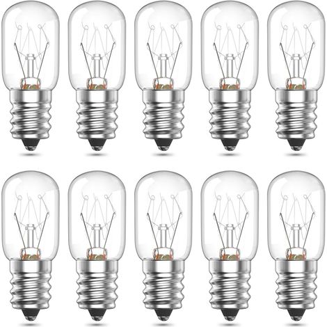 E14 Ampoule Four Jusqu’à 300 Degrés Lampe Spéciale Oven T/Four Blanc Chaud 2700K Dimmable Ampoule 14W 90LM 220V Pour Micro-ondes, Four, Lampe à sel, Refrigerateur, Hotte Aspirante (10PCS (1/5)