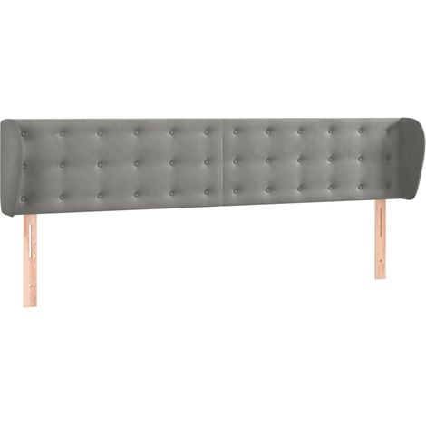 Maison Exclusive - Testiera ad Orecchio Grigio Chiaro 203x23x78/88 cm in Velluto (1/5)