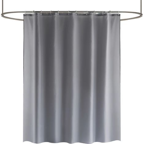 Tenda da doccia resistente e impermeabile in tessuto a tinta unita, dimensioni standard 180 x 230 cm, disponibile nei colori nero, bianco, grigio, marrone e blu. (1/3)