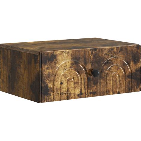 Wall-Mounted Bedside Cabinet Smoked Oak 49 x 34.5 x 20 cm vidaXL