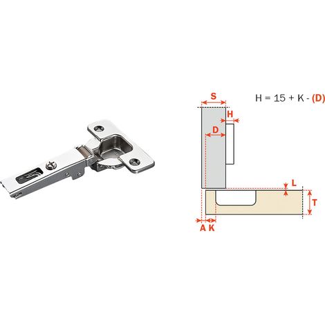 Cerniera per Mobili Forti Spessori C2AAA99 Collo Basso 0 Salice 10 Pezzi