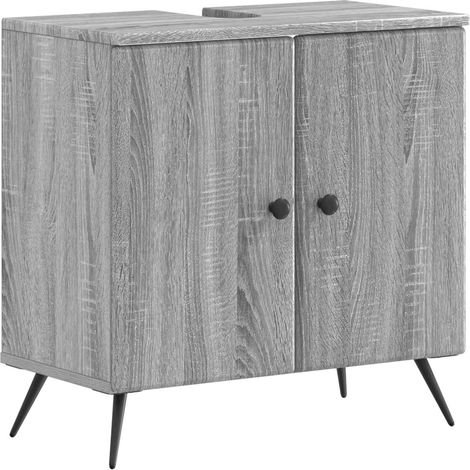 Bathroom Sink Cabinet BREDA Grey Sonoma 59.5 x 31.5x 59 cm vidaXL (1/5)