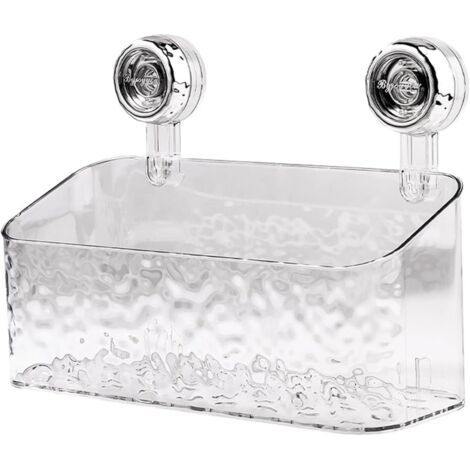 Salle De Bains Etagere Ventouse,Étagère Avec Motif Glacier,Boîte De Rangement Mural Pour Toilettes,Peut être Renforcé Par Rotation,Rangement Des Serviettes Et Autres Articles Divers(L-blanc) (1/5)