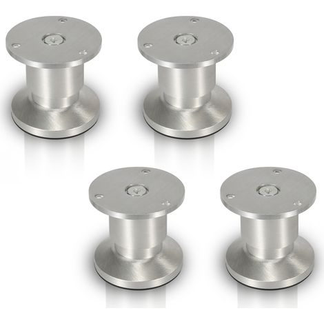 Wolketon 12pcs Furniture Feet Pies Ajustables Aleación de Aluminio 100 mm Pies Ajustables plata