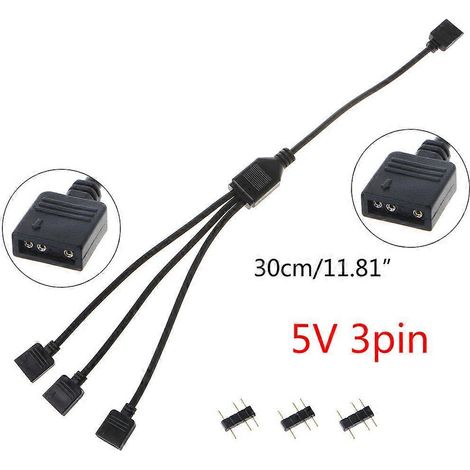 Connecteur d'interface RGB 3 broches 5 V, câble d'extension pour carte mère d'ordinateur - 3