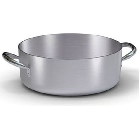 Casseruola bassa in alluminio professionale con 2 manici cm 45