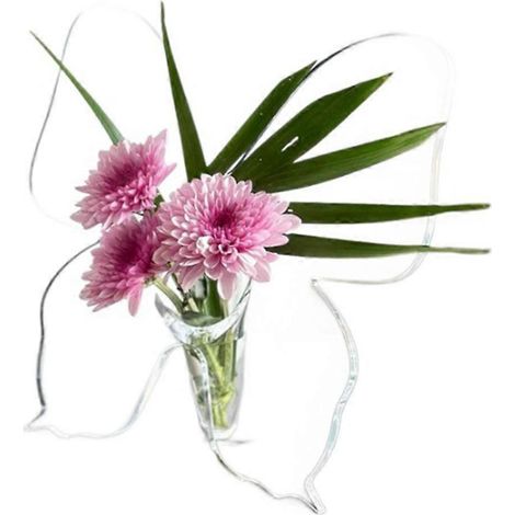 Vase papillon – Vase transparent en acrylique pour fleurs, vase moderne pour une rose unique, idéal pour la décoration intérieure, vases décoratifs - JBMEDIA (1/4)