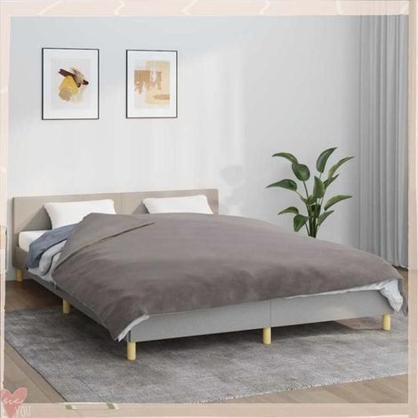 350832 Couverture lestée avec housse Gris 200x200 cm 9 kg Tissu (1/5)