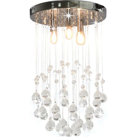 Plafonnier design extravagant forme sphère 25 x 40 cm éclairage optimal ambiance cosy en métal argenté
