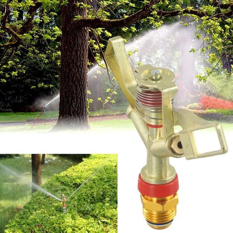 Arroseurs de pelouse rotatifs à 360° de 1/2 pouce, arroseurs agricoles pulsés en métal mâle pour l'irrigation de jardin et l'agriculture (1/3)