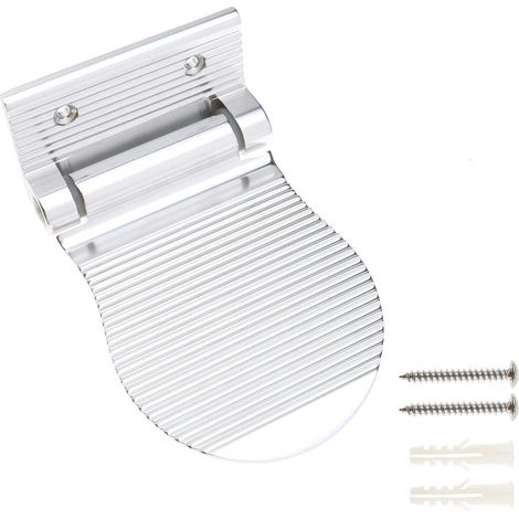 Repose-pieds antidérapant pour salle de bain, aluminium, coloris argent, fixation vissée (1/5)