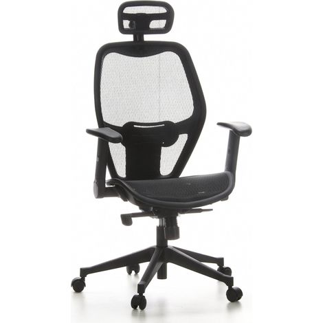 Bürostuhl / Chefsessel AIR-PORT Netzstoff schwarz hjh OFFICE (1/5)