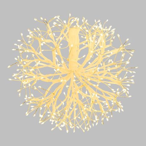 Branche boule Riche Blanche Ø30cm 384 Micro-LED blanc chaud avec Rameaux Lotti (1/5)