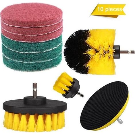 Set Brosses Nettoyage Perceuse 2" 3,5" 4" pour Voiture Tapis Salle de Bain, Récurage Efficace (1/5)