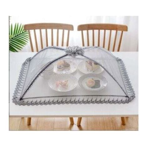 Cloche alimentaire en maille de qualité supérieure -50 x 70 cm - Réutilisable et pliable - Pour pique-nique, extérieur -Protège les aliments contre les mouches, les insectes, les moustiques (1/4)