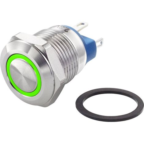 TRU COMPONENTS TC-7494656 TC-GQ12-AF-10E/J/G/12V/S Interruttore antivandalo 48 V/DC 2 A 1x Off / (On) Momentaneo Verde (1/3)
