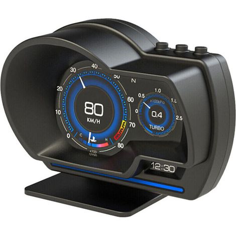 Affichage HUD de voiture,OBDⅡ+GPS Jauge intelligente Compteur de vitesse haute définition Outil de diagnostic Élimination du code d'erreur OBD de conduite en toute sécurité Alarme de défaut (1/4)