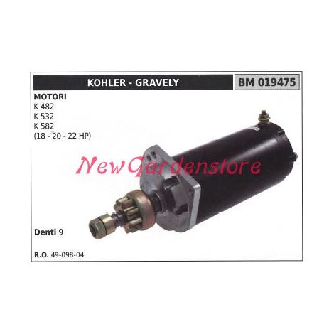 KOHLER Rasentraktor Rasenmäher Mäher K 482 019475 Anlasser