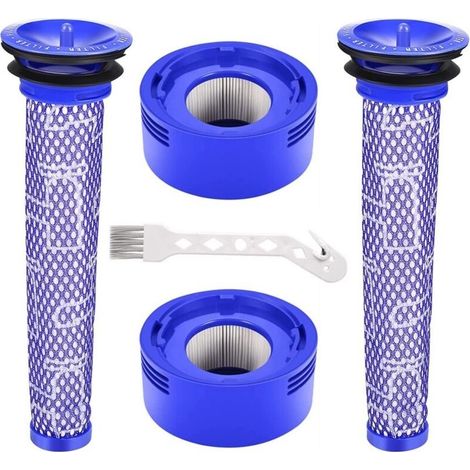 Pack De Filtres de Rechange pour Aspirateur Dyson V7, V8, 2 post-filtres HEPA et 2 pré-filtres 965661-01 et 967478-01