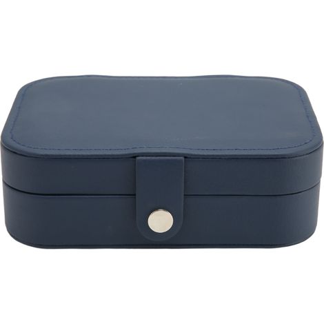 Boîte à bijoux de voyage en cuir PU portable, grande capacité 2 étages pour rangement de bagues, boucles d'oreilles, colliers et bracelets (1/5)
